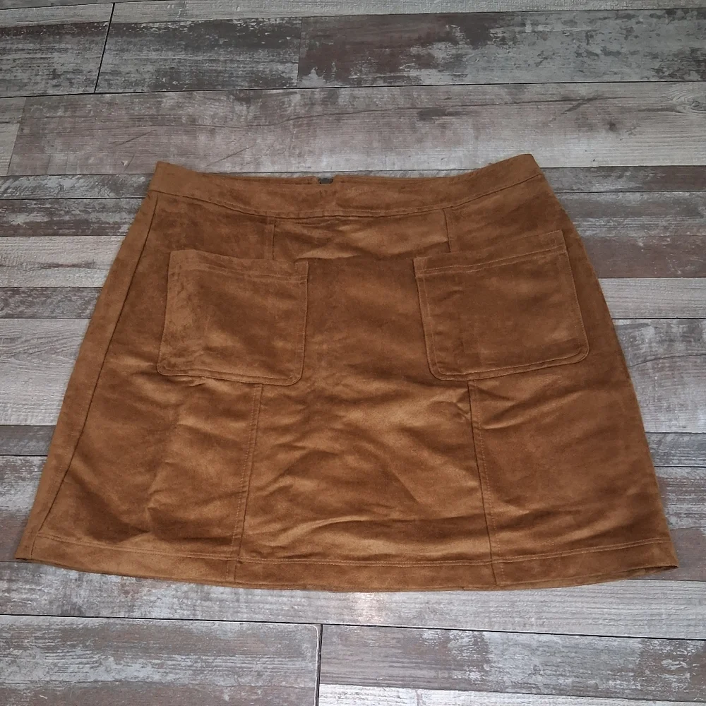 Old Navy Brown Suede Western Women's Mini Skirt Size 12